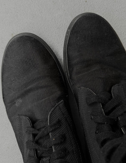 Ann Demeulemeester Black Ribbed Textile Sneakers