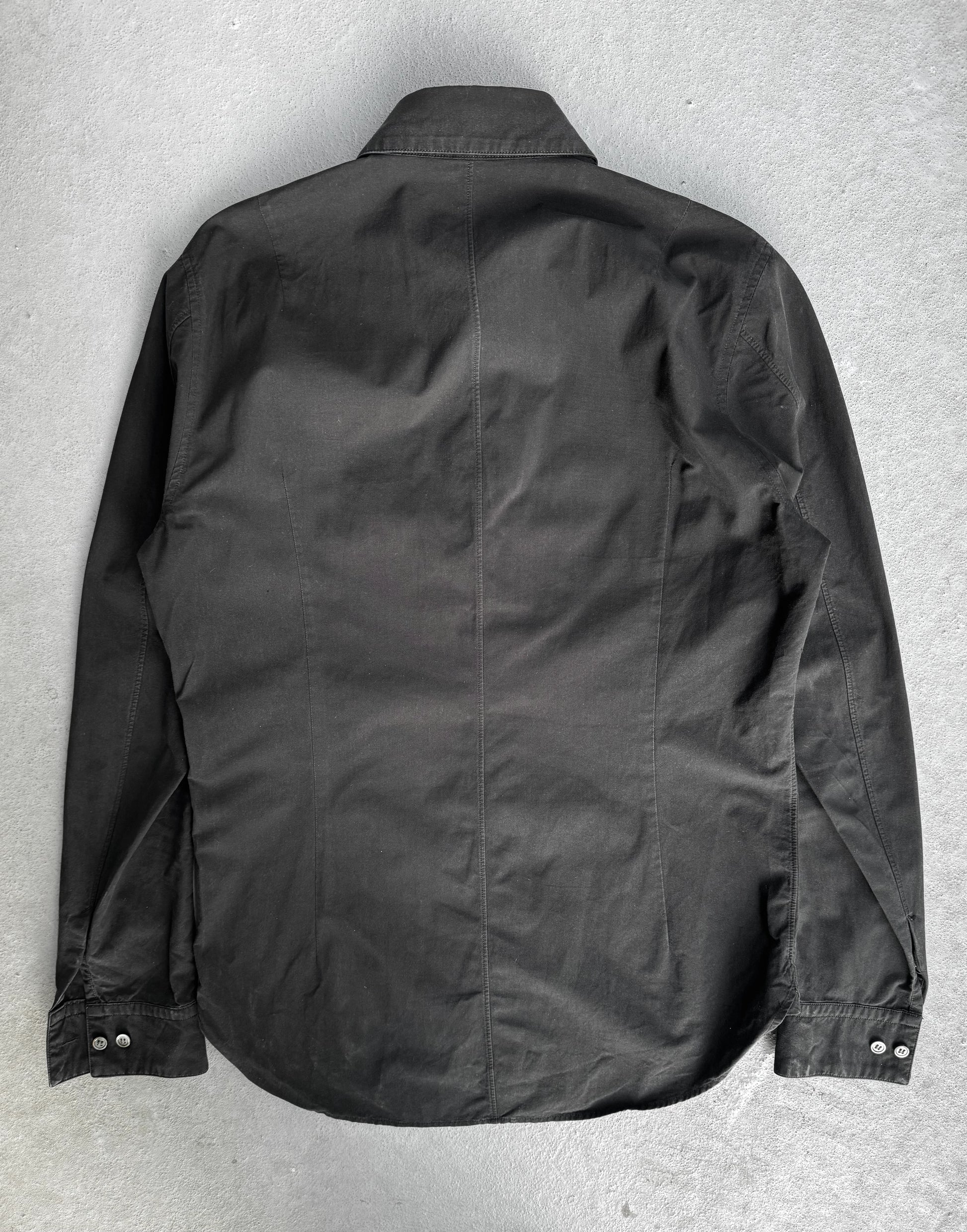 Black jacket on a gray textured background