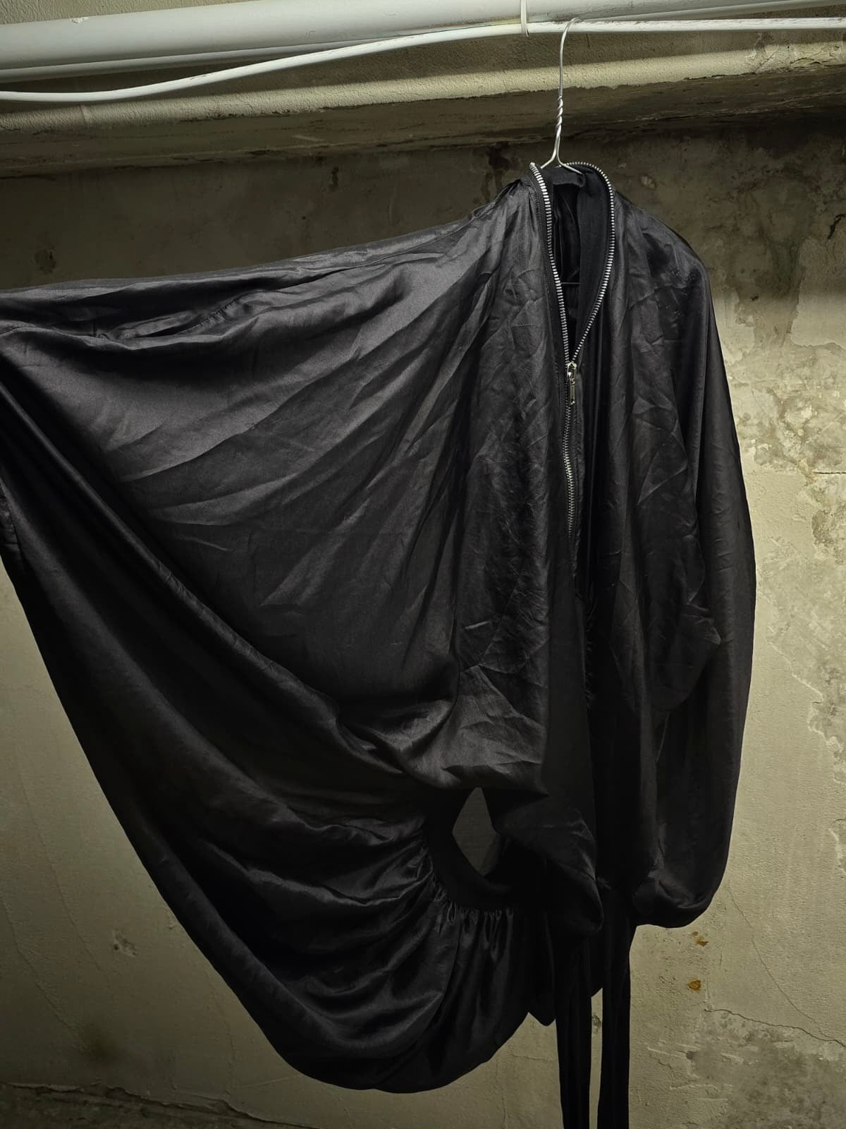 Rick Owens SS24 "LIDO" Silk Bubble Batwing Flight Bomber Jacket
