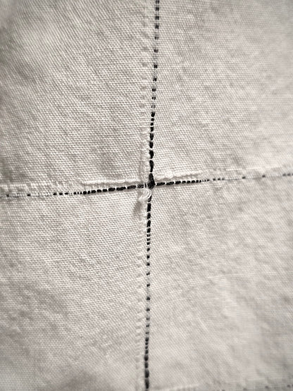 Carol Christian Poell 00s Threaded Check Pattern White Short Sleeve Button-Up Shirt