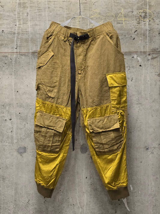 The Viridi-Anne SS22 Mustard Yellow Cargo Utility Jogger Pants