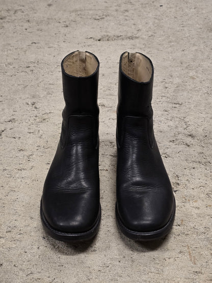 wjk by Jun Hashimoto 00s Black Bison Leather Back Zip Boots