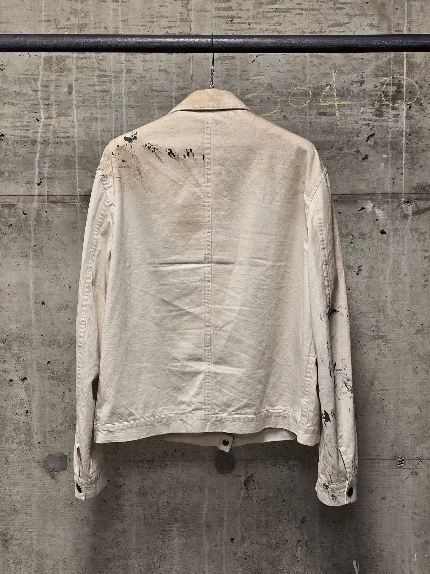 Individual Sentiments SS24 Hand Painted Slub Cotton Front Zip Blouson