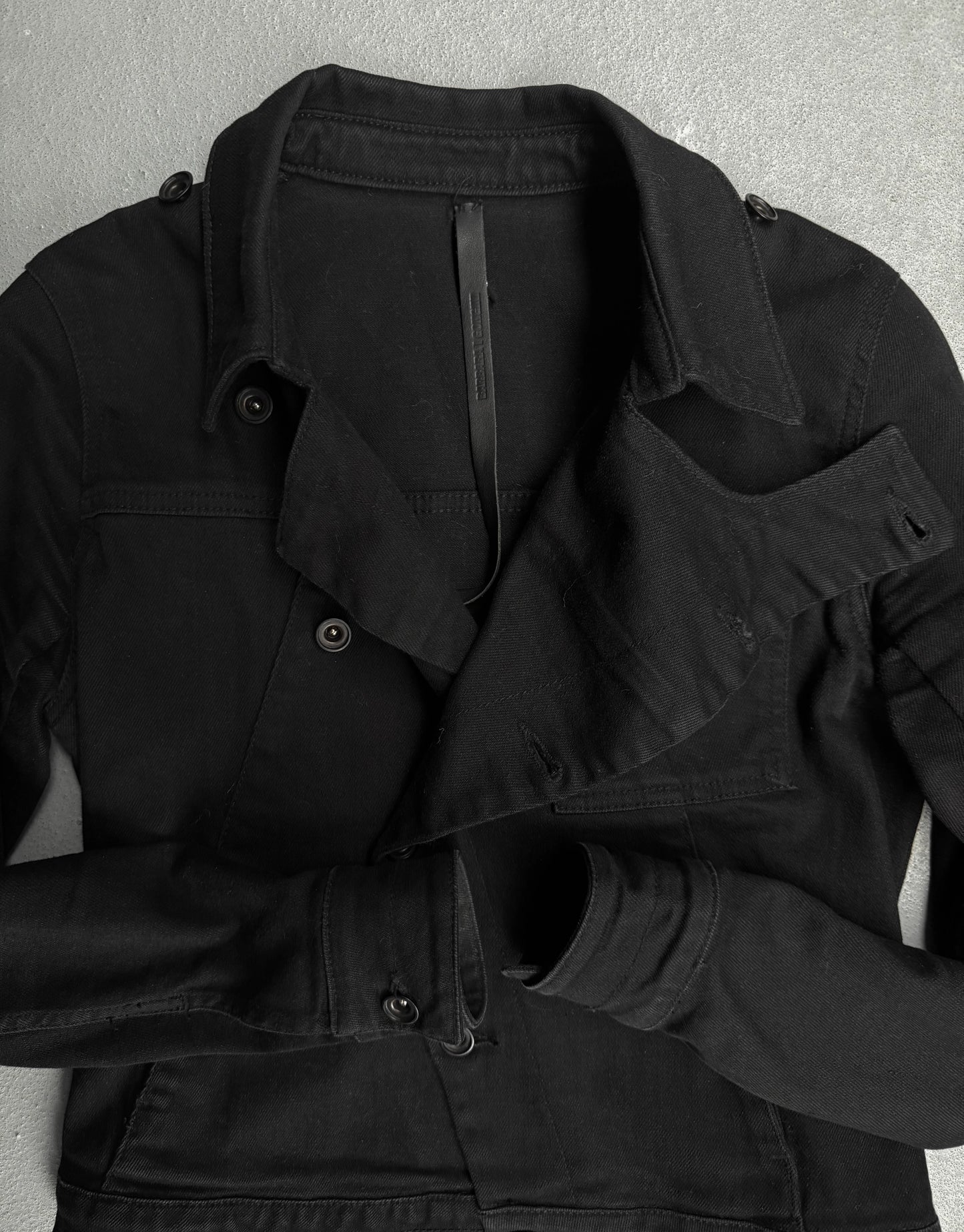Black jacket on a gray background
