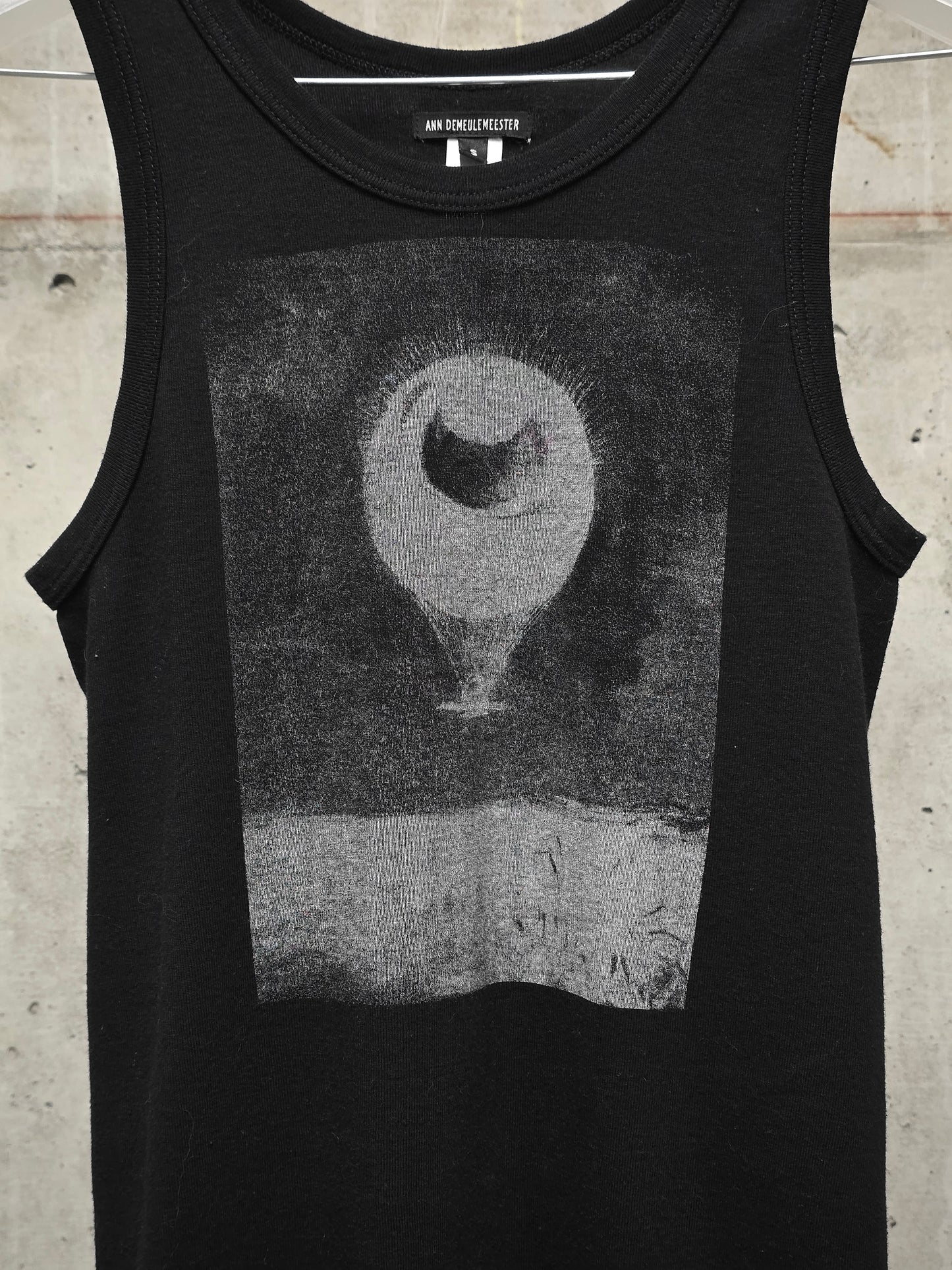 Ann Demeulemeester SS19 "The Eye, Like a Strange Balloon, Mounts Towards Infinity" Print Tank Top