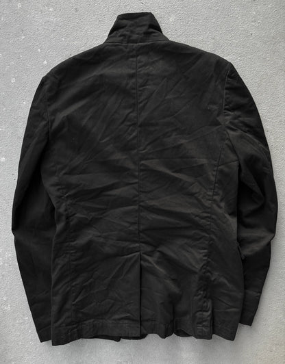 Black jacket on a gray textured background