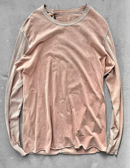 Beige long-sleeve shirt on a gray background