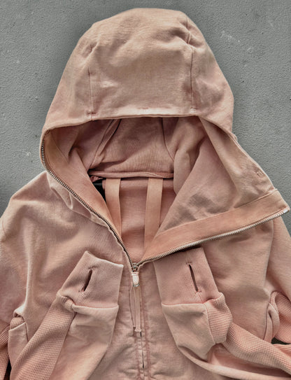 Beige hoodie on a gray background