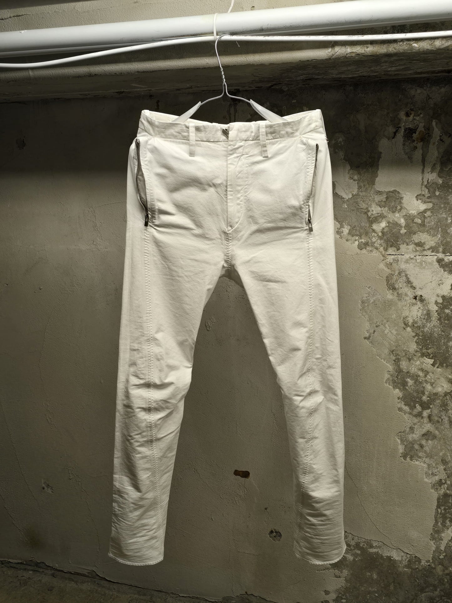 Carol Christian Poell 'PM/2671OD-IN BETWEEN/2' Object-dyed Visible Meltlock Front Zip Trousers | Archive Fashion Toronto