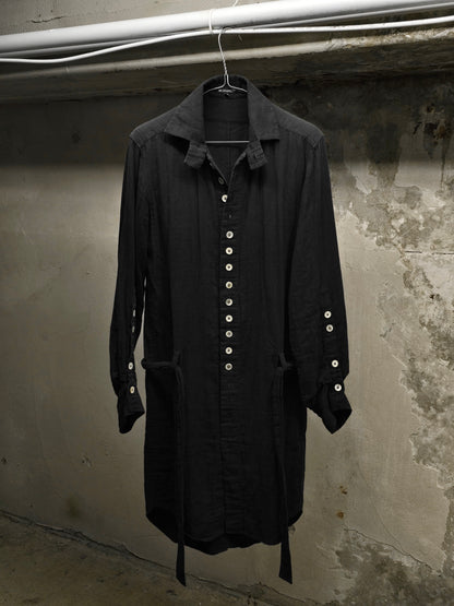 Ann Demeulemeester SS20 Multi Button Black Cotton Robe