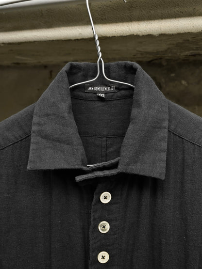Ann Demeulemeester SS20 Multi Button Black Cotton Robe