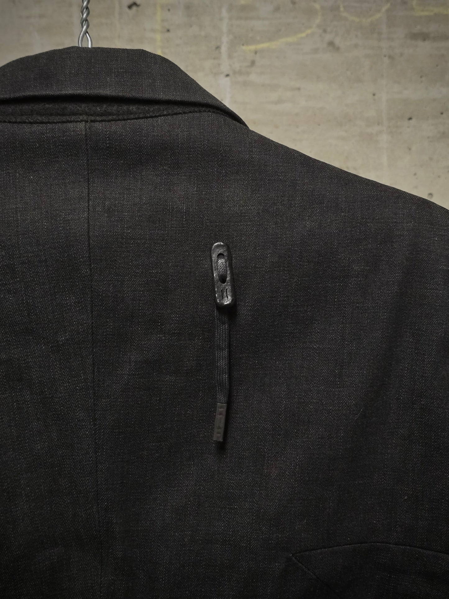 Boris Bidjan Saberi AW13-14 'SUIT2-F1780' Charcoal Grey Heavy Cotton Canvas Shawl Collar Blazer