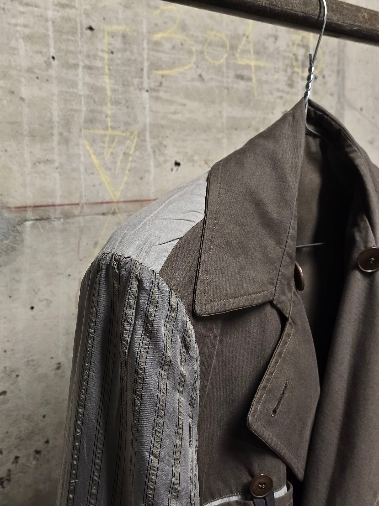 Carol Christian Poell SS03 'OM/1786T WEAVE/14' Dark Khaki Caban Coat