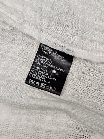 Ann Demeulemeester SS20 Semi Sheer Multi Button White Linen Robe