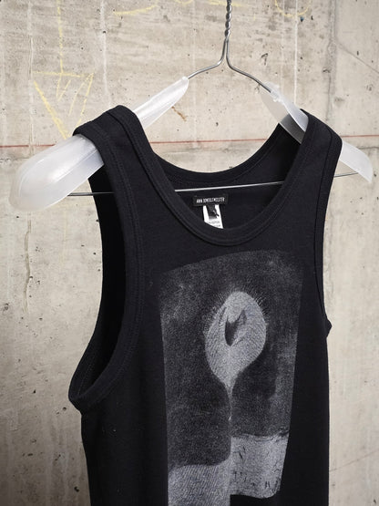 Ann Demeulemeester SS19 "The Eye, Like a Strange Balloon, Mounts Towards Infinity" Print Tank Top