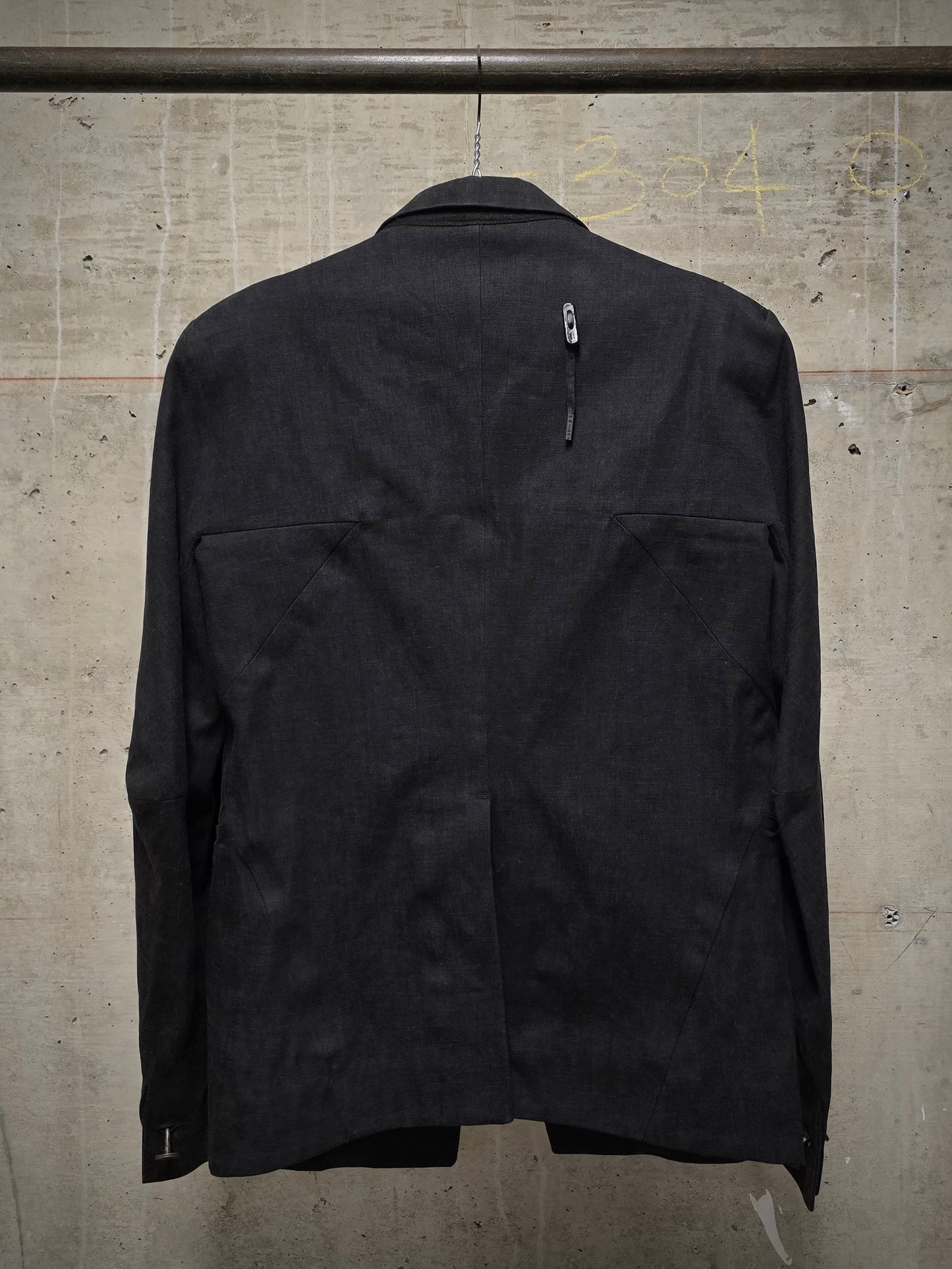 Boris Bidjan Saberi AW13-14 'SUIT2-F1780' Charcoal Grey Heavy Cotton Canvas Shawl Collar Blazer