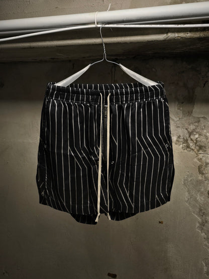 Rick Owens SS23 "EDFU" BLACK PEARL Striped Bela Boxers Shorts