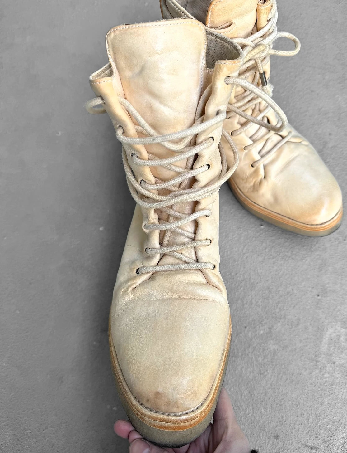 Carol Christian Poell 'AM/2609-IN CORS-PTC/03' Portable Paper Dart Officer Combat Boots