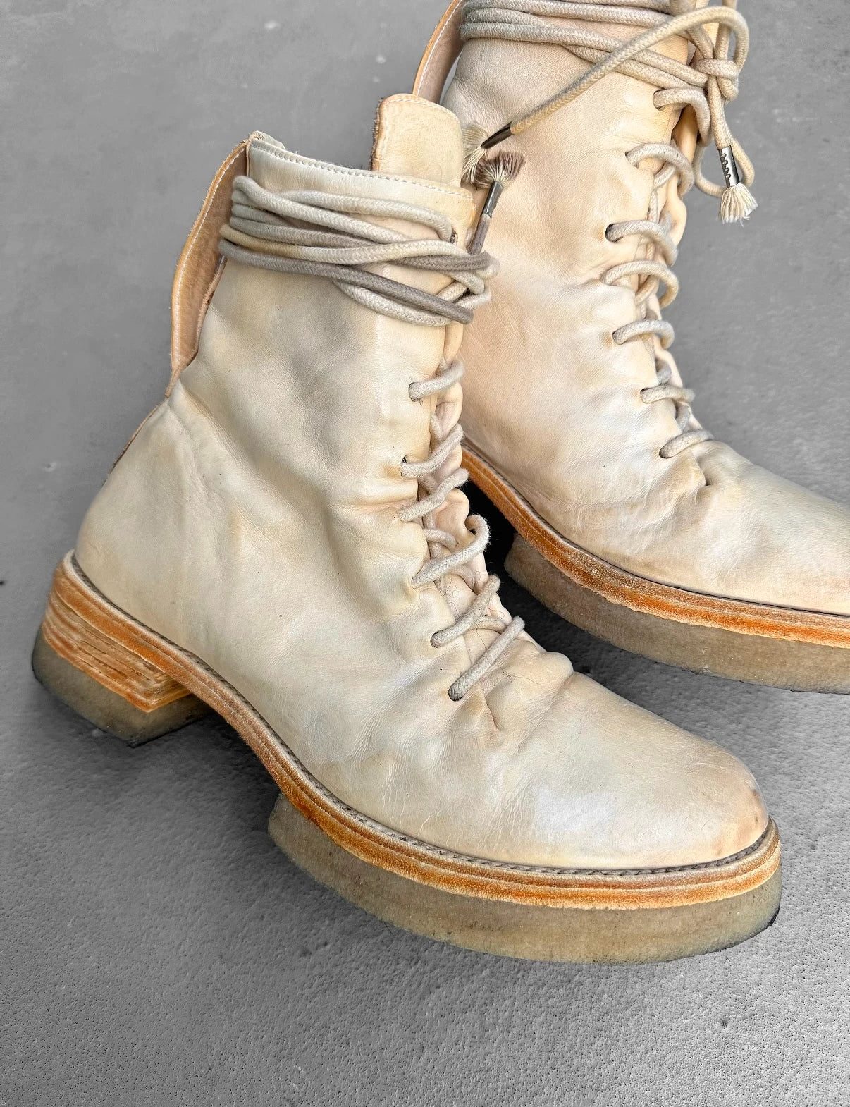 Carol Christian Poell 'AM/2609-IN CORS-PTC/03' Portable Paper Dart Officer Combat Boots