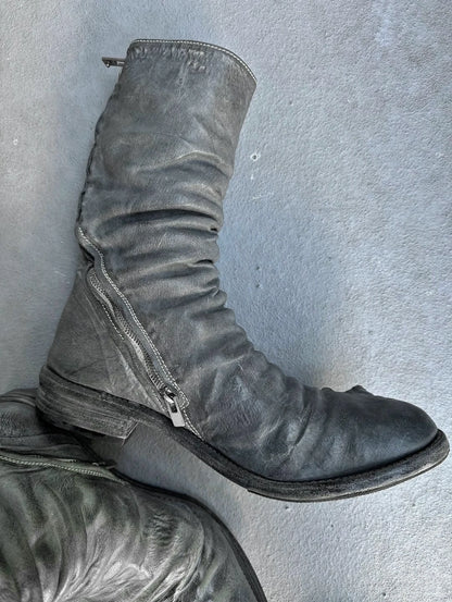 Carol Christian Poell ‘AM/2687P ROOMS-PTC/08’ Titanium Prosthetic Tornado Zip Boots