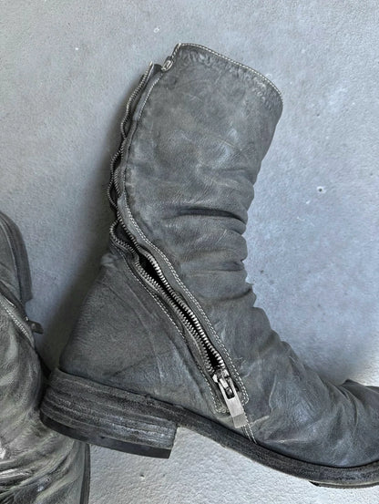 Carol Christian Poell ‘AM/2687P ROOMS-PTC/08’ Titanium Prosthetic Tornado Zip Boots