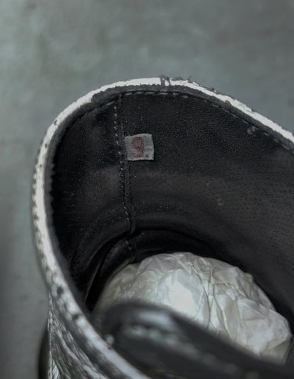 Carol Christian Poell ‘AM/2759P-IN XDERMA-PTC/010’ Reflective Kangaroo Leather Spur-Biter Prosthetic Buckle Drip Boots