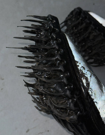 Carol Christian Poell ‘AM/2759P-IN XDERMA-PTC/010’ Reflective Kangaroo Leather Spur-Biter Prosthetic Buckle Drip Boots