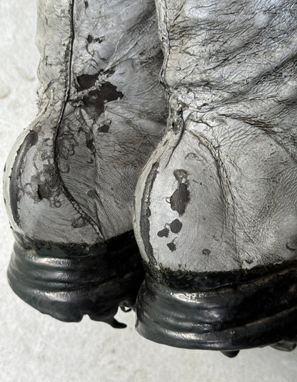 Carol Christian Poell ‘AM/2759P-IN XDERMA-PTC/010’ Reflective Kangaroo Leather Spur-Biter Prosthetic Buckle Drip Boots