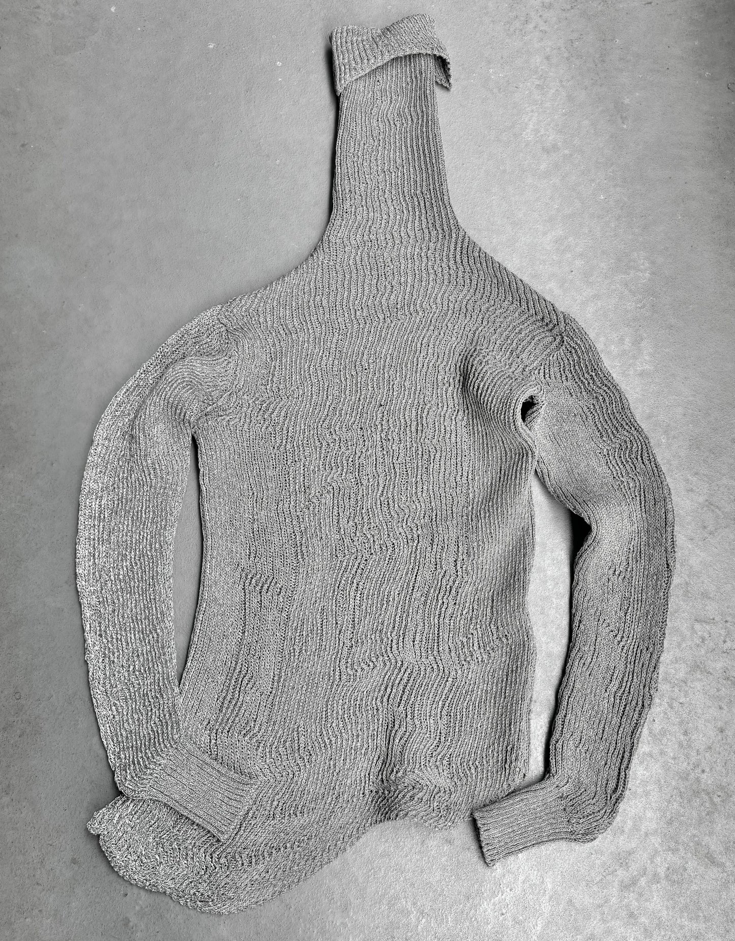 Carol Christian Poell 2010 ‘KM/2718-IN XΞNIT/3' XPOSED Reflective Knit Turtleneck Knit Sweater