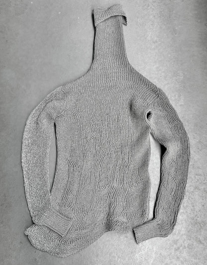 Carol Christian Poell 2010 ‘KM/2718-IN XΞNIT/3' XPOSED Reflective Knit Turtleneck Knit Sweater