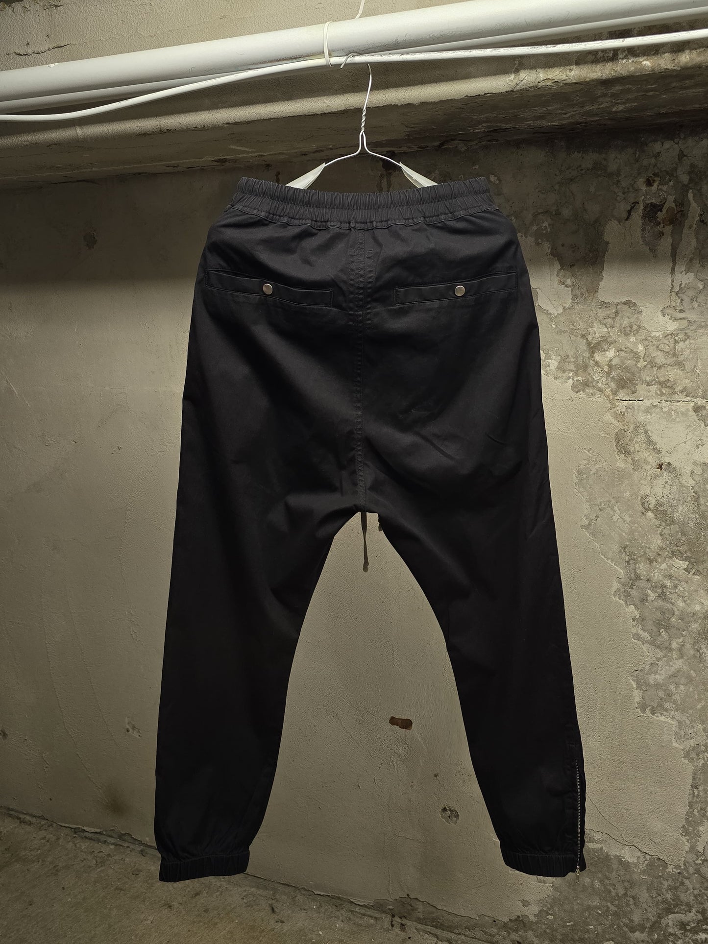 Rick Owens AW19 "LARRY" Drop-crotch Track Pants detail | DRIEW GARMENTS