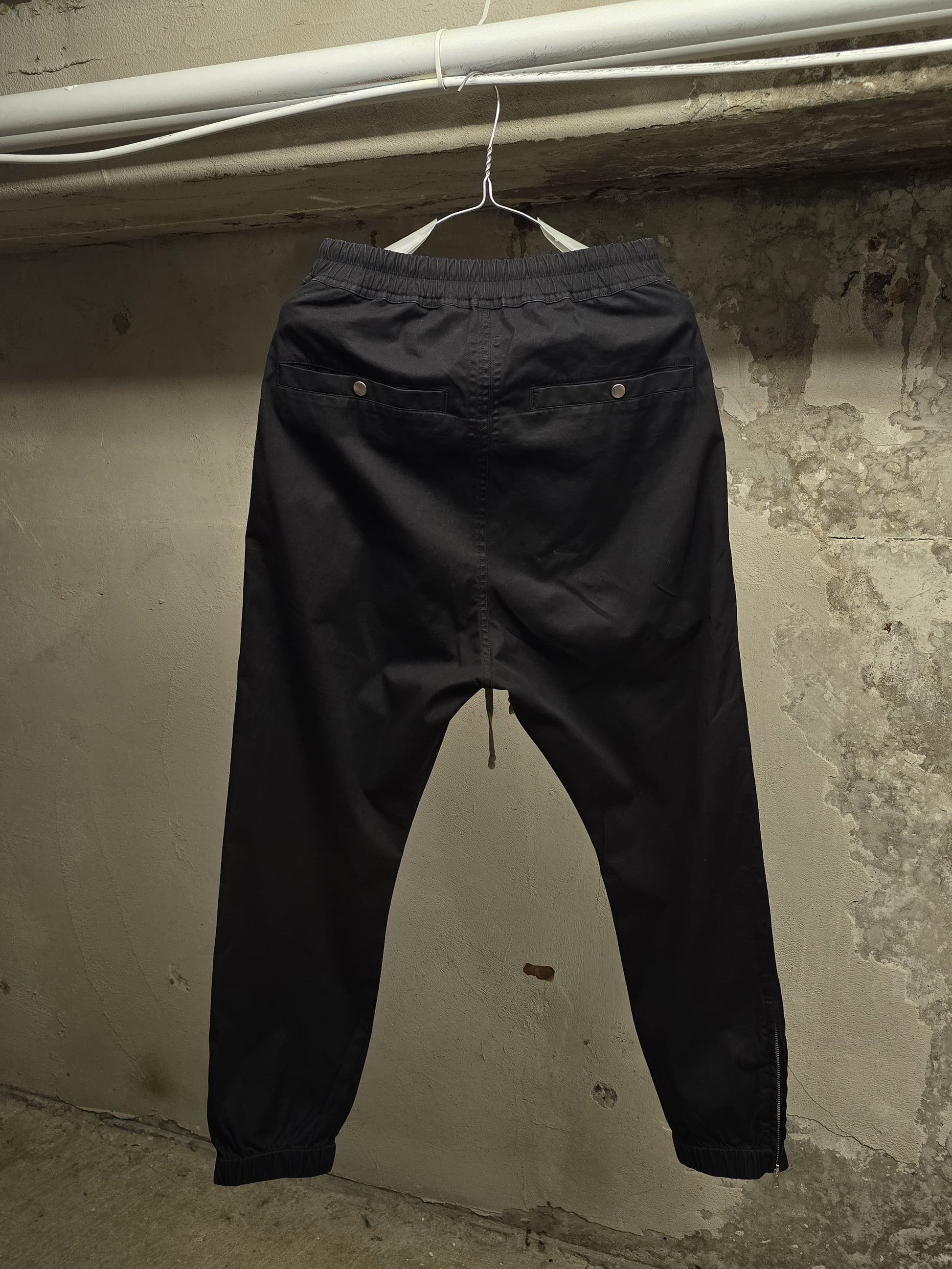 Rick Owens AW19 "LARRY" Drop-crotch Track Pants detail | DRIEW GARMENTS