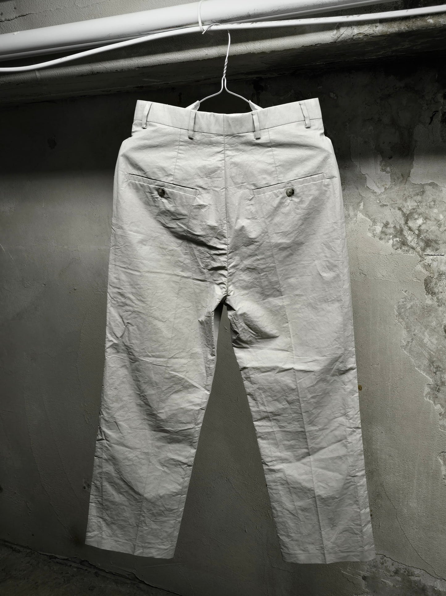 Rick Owens SS19 "BABEL" OYSTER Coated 'Bolans' Crop Pants