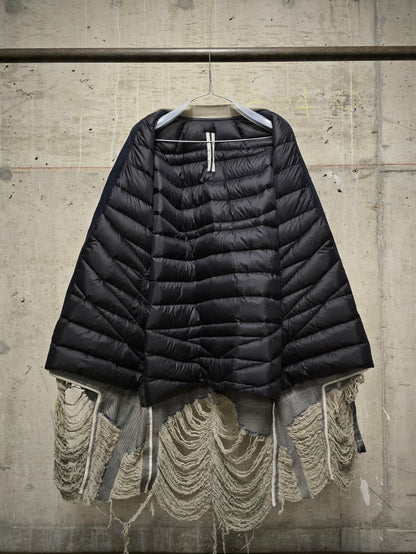 Rick Owens AW23 "LUXOR" PEARL ACID DEGRADE Jumbo Peter Flight Padded Denim Jacket