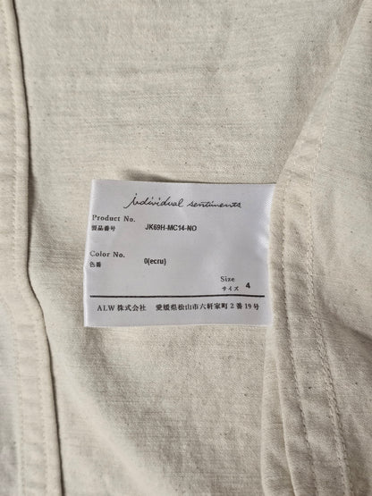 Individual Sentiments SS24 Hand Painted Slub Cotton Front Zip Blouson