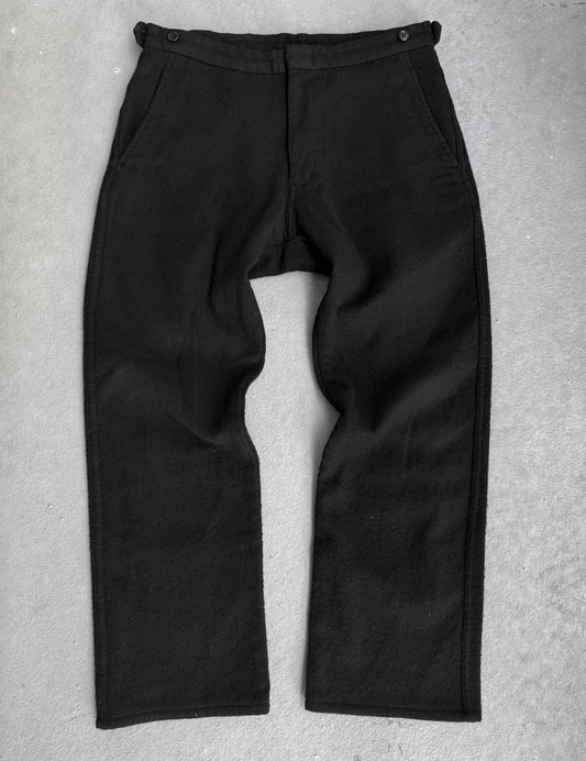Black pants on a gray background