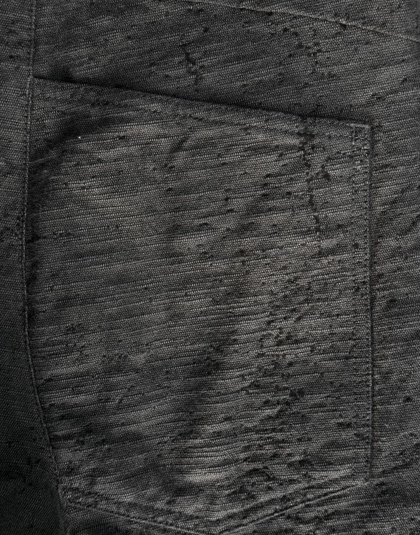 Close-up of a textured black fabric surface