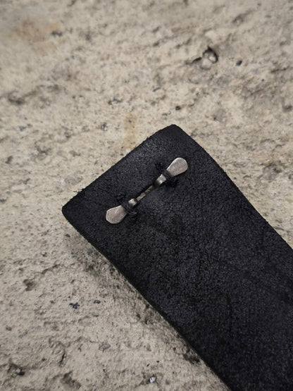 m.a+ 'A-F0K3 GR 3.0' Croissant Cow Leather Wristband