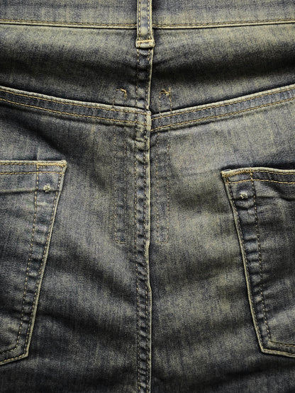 Rick Owens DRKSHDW SS19 "BABEL" HUSTLER 'Berlin Cropped Cut' Denim