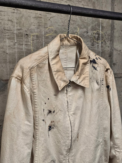 Individual Sentiments SS24 Hand Painted Slub Cotton Front Zip Blouson