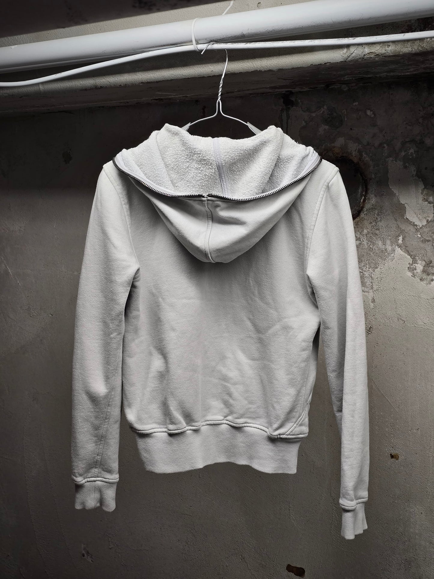 Gareth Pugh SS14 Light Grey Cotton Fleece Gimp Hoodie