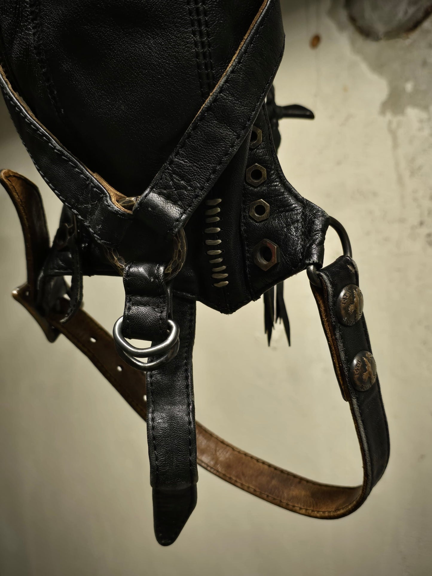 14thAddiction Early 00s Embellished Lamb Leather Belt Pouch detail | DRIEW GARMENTS