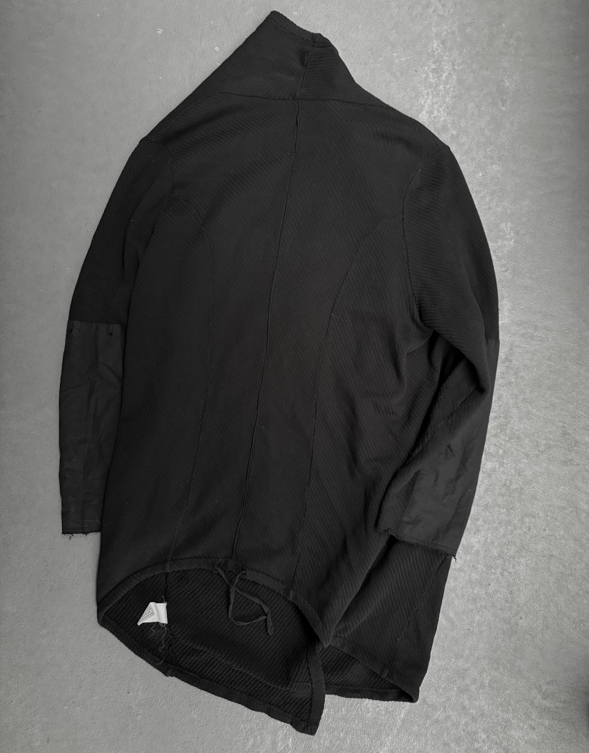 Black jacket on a gray textured background