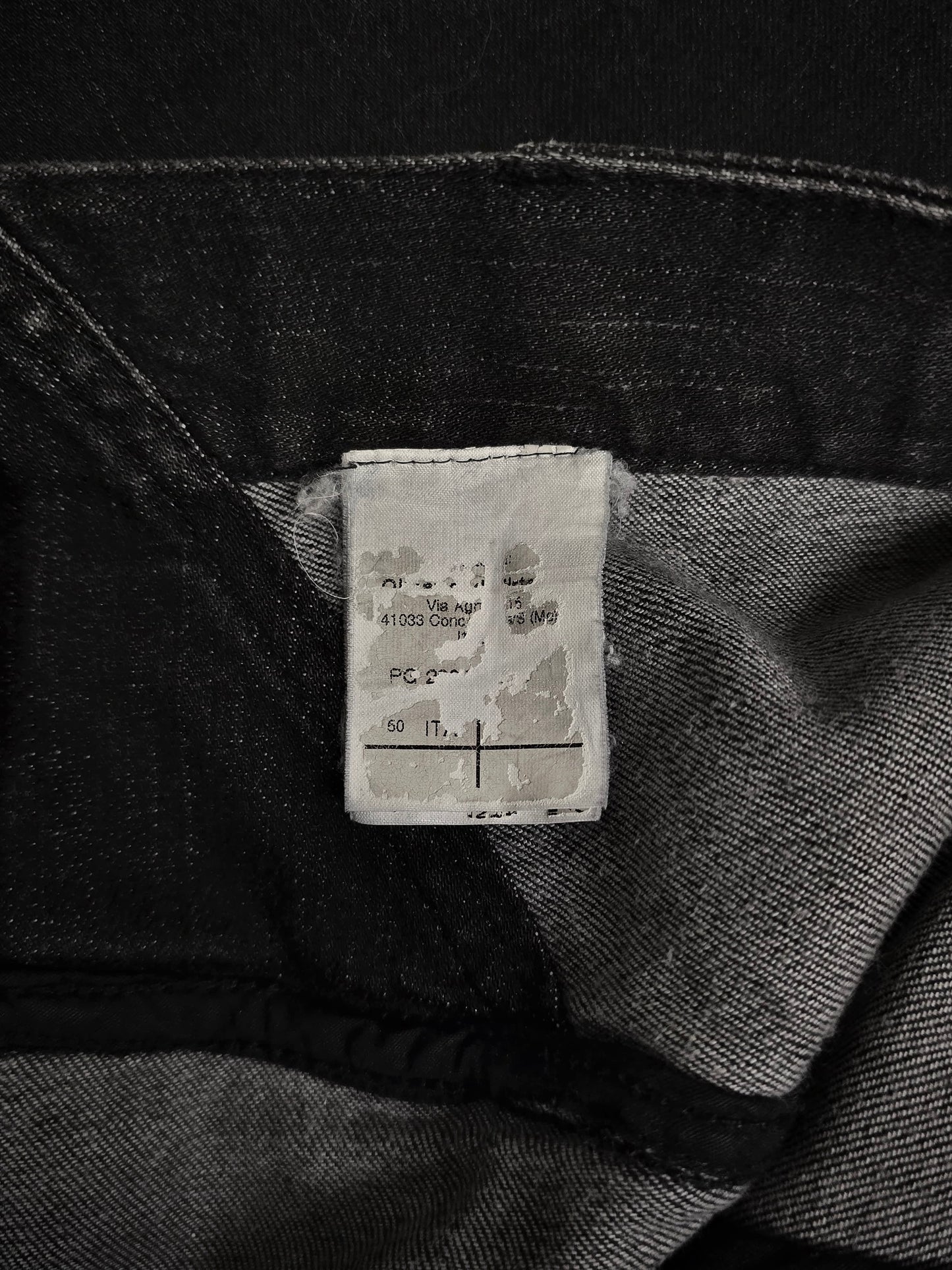 Gareth Pugh AW10-11 Charcoal Grey Back Frayed Skirt Layered Skinny Denim
