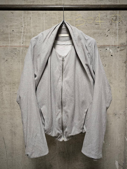 DEEPTI Graduate Collection 2005 Light Grey Cotton Cocoon Bomber Jacket