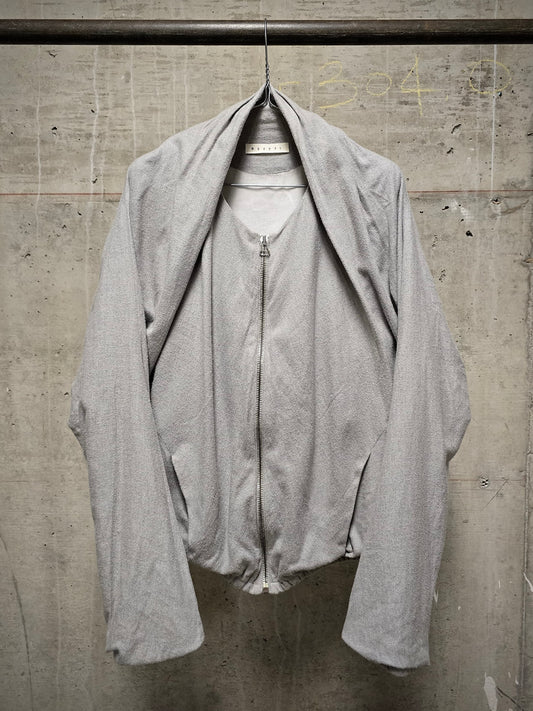 DEEPTI Graduate Collection 2005 Light Grey Cotton Cocoon Bomber Jacket