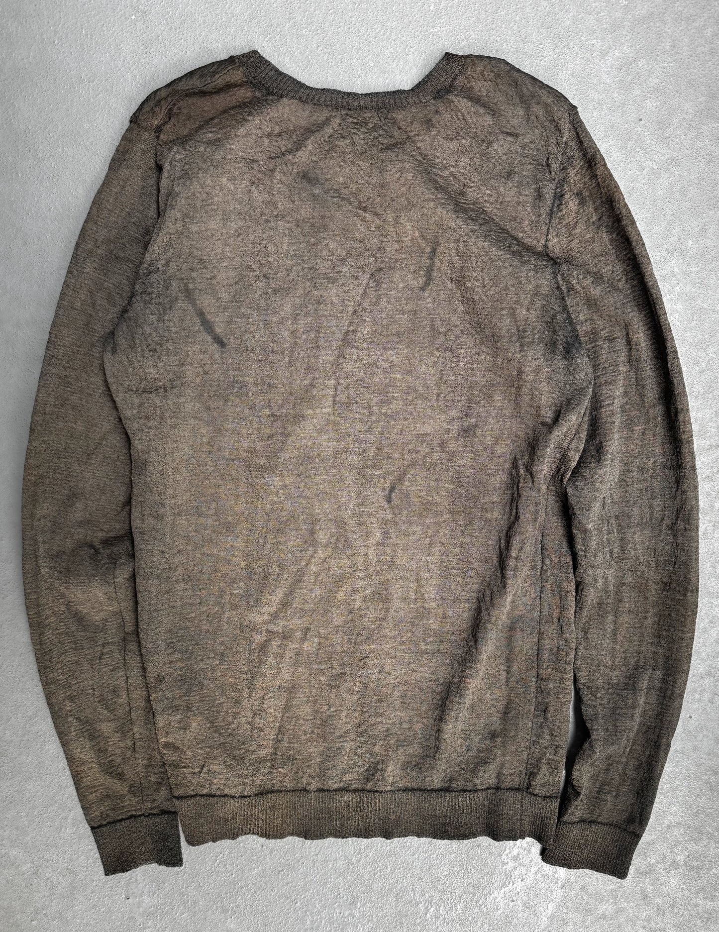 DEEPTI Collection °014-015 ‘K-034 999/925’ Oxidized .999 Silver Open Neck Knit Long-sleeves