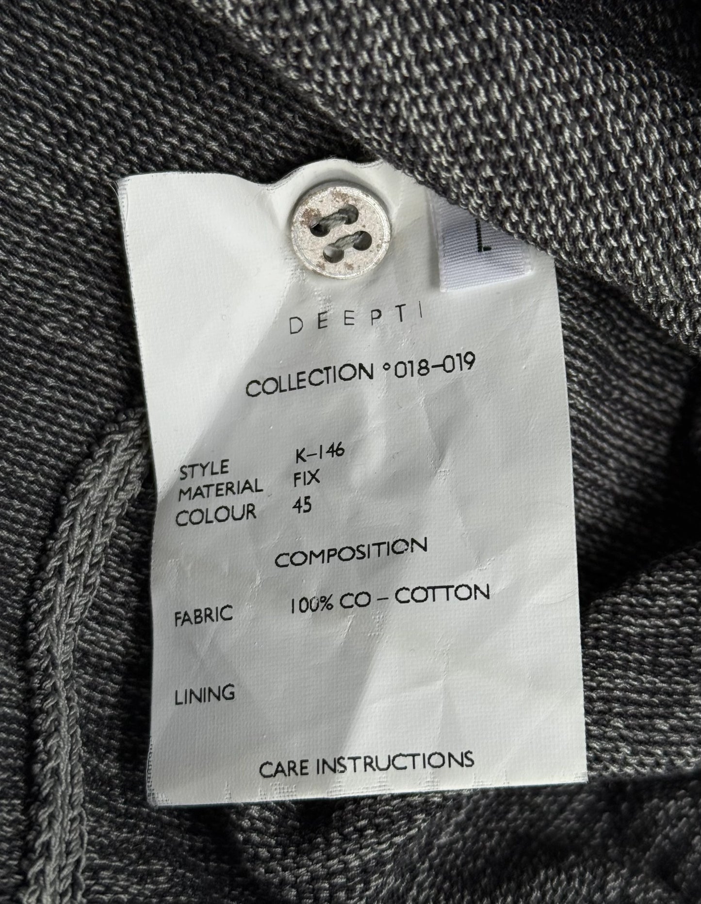 DEEPTI Collection °018-019 'KX-146 FIX/145' Reversible Asymmetrical Chunky Cotton Knit