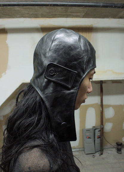 DEEPTI Collection °025-026 'LA–175R' Padded One-piece Horse Leather Aviator Hat