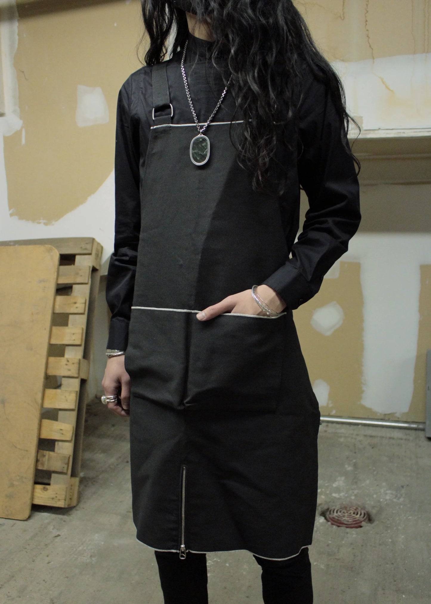DEEPTI Collection °025-026 'V–154' Reflective Selvedge Denim Apron Vest